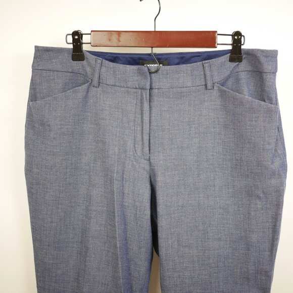 EXPRESS Women's 14 Blue & pink LOT OF 2 PAIRS Slacks Columnist Fit ankle pants - Picture 9 of 16